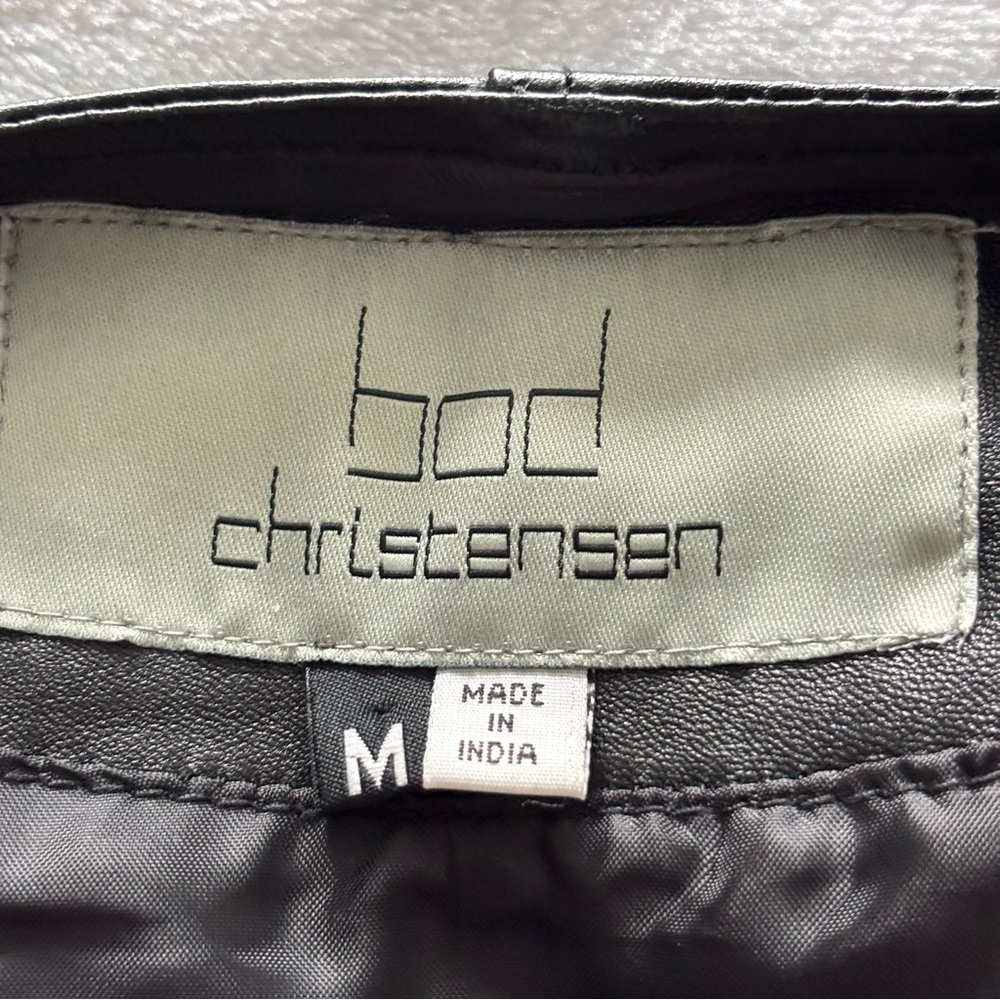 BOD & CHRISTENSEN Ariel Black Long Sleeve Genuine Leather Fitted Jacket--M - Picture 10 of 16